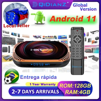 ТЕЛЕВИЗИОННА КОНЗОЛА с Android 11,0 HK1RBOX X4 Amlogic S905X4 8K 4G 32/64 GB 3D, Wifi 2,4 G 5G HK1 RBOX X4 media player Smart TV конзола 2022