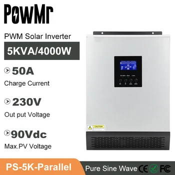 5 kva PWM 50A 48 vdc Чиста Синусоидальная Вълна Слънчево Зарядно Устройство Инвертор или 220 v Изходна зареждане на променлив ток и Макс PV 90 vdc с Паралелен Хибриден Инвертор