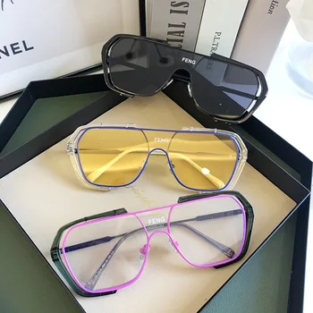 западните интегрирани слънчеви очила дамски рамка квадратни печатни слънчеви очила самоличността на прозрачни анти-сини очила frame слънчеви очила