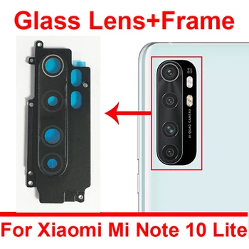 На Задната Камера Със Стъклен Капак На Обектива За Xiaomi Mi Note 10 Lite Задната Част На Основната Камера Стъклена Рамка На Обектива На Притежателя На Резервни Части
