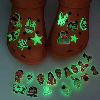 Светещи в Тъмното Окачване за обувки croc Бъни PVC Окачване За Обувки За Възрастни, Очарователна Обтегач За Детски Партита, Коледни Подаръци
