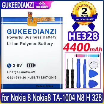 Нова Висококачествена Батерия 4400 mah HE328 HE 328 за Nokia 8 Nokia8 TA-1004 TA-1012 TA-1052 Batteria + Безплатни Инструменти 0