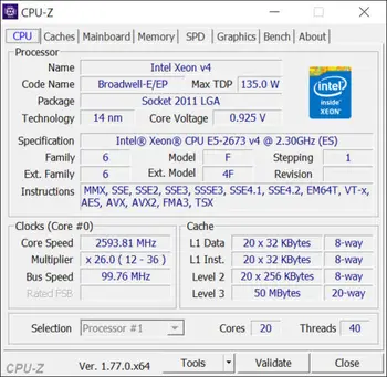 E5-2673V4 Оригиналната версия на Intel Xeon QS E5 2673V4 процесор 20 ядра 2,30 Ghz 50 MB на 14-нм LGA2011-3 Процесора E5 2673 V4 2