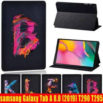 За Samsung Galaxy Tab A (2019) T290 T295 8-инчов Защитен калъф с надпис -Защита от падане, индивидуален кожен калъф-стойка за таблет