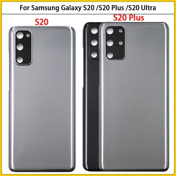 За Samsung Galaxy S20/S20 Plus/S20 Ultra G980 G985 Задната Част На Кутията На Батерията Задната Врата Корпус Корпус Стъклен Панел Камера Стъклен Обектив 0