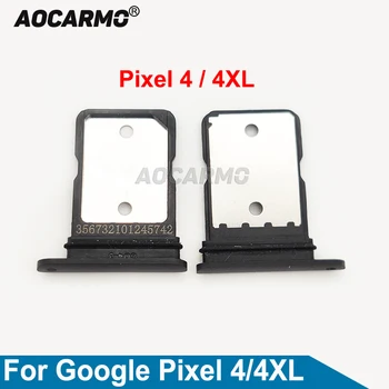 Aocarmo Черен За Google Pixel 4/4 XL 4XL Тава За SIM-Карти на Притежателя на Слота за СИМ Резервни Части