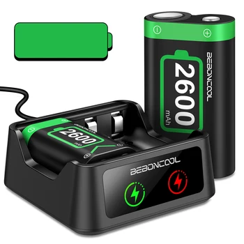 2x2600 ма Зарядно устройство за контролера на Xbox Батерия Акумулаторна Gamepads Батерия за Xbox One/One S/One X/One Elite Контролери