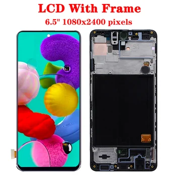 100% Тест LCD дисплей За Samsung Galaxy A51 A515 A515F A515F/DS A515FD LCD дисплей със сензорен екран в събирането на рамка За Samsung A51 LCD 4