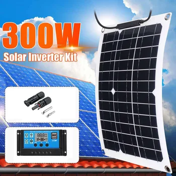 соларен панел 12 300 W гъвкава фотоэлектрическая система комплект слънчеви батерии зарядно устройство за кола RV лодка светлина къмпинг домашен къмпинг 1000 W