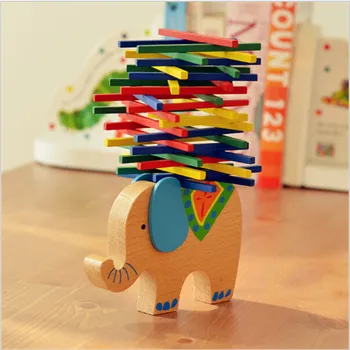 Детски Играчки За Развиване На Слон Балансировочные Блокове На Дървени Играчки Бук Дървена Баланс Играта Монтесори Блокове Подарък За Дете