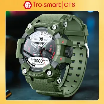 Спортни Военни Смарт Часовници Мъжки Мъжки Умен Часовник Електроника Смарт Часовници За Android и IOS Фитнес Тракер Смарт часовници Trosmart CT8