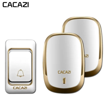 CACAZI Умен Безжичен Звънец за Постоянен ток с Батерии-Водоустойчив Начало на Разговор, на 200 м Дистанционно Безжично Пръстен 36 Звуци на силата на Звука 4