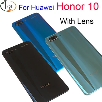 На задното стъкло За Huawei honor 10 Делото с обектив на задната камера За Честта 10 Задния капак на Отделението за батерията COL-L29 Замяна 0
