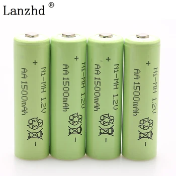 4 Бр. Батерия AA Акумулаторни Батерии 1.2 AA 1500 mah Ni-MH Предварително заредена Акумулаторна Батерия 2A Baterias за Фотоапарат играчка Дистанционно Управление 0