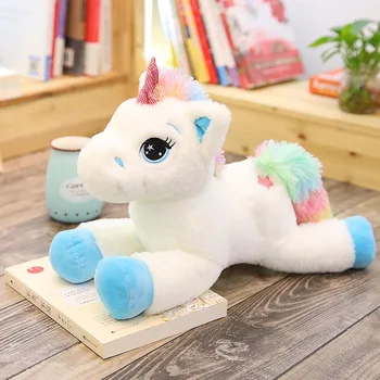 80 см Гигантски Rainbow Unicorn Плюшен Играчка Kawai Плюшен Мультяшная Възглавница С Животни, Кукла, Детски Коледен Подарък За Рожден Ден 4
