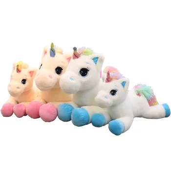 80 см Гигантски Rainbow Unicorn Плюшен Играчка Kawai Плюшен Мультяшная Възглавница С Животни, Кукла, Детски Коледен Подарък За Рожден Ден 5