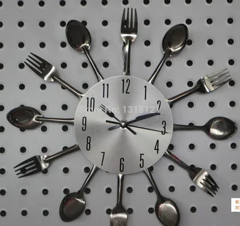 нови истински метални стенни часовници нож кухненски декорации кварцов тъпо модерен разделя игли като часовници за дома 0