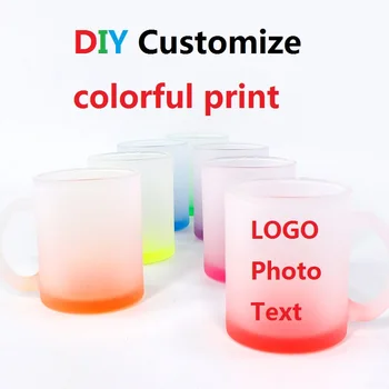 325 мл (11 грама) DIY печат градиентных цветове Стъклена Чаша по Чаша, за да персонализирате Фото Изображение на ЛОГОТО на Текст Творчески Подаръци за Спомен Насърчаване на Продажбите 0