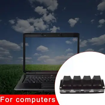 Най-добрите Продажба на Програмиране на Макро Потребителска Дръжка Клавиатура 4 комбинации Копие паста За Photoshop Детска Клавиатура Ръчна Hotswap Macropad D2L3