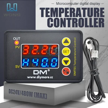 DMT01 Микрокомпьютерный Регулатор на температурата AC110V-220V/2200 W DC24V/480 W DC12V/240 W Дигитален Дисплей температурен Регулатор 1