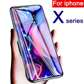 Защитен стъклен калъф за iPhone X XR XS MAX от закалено стъкло tremp aphone aiPhone 10 sx rx xmax коледа glas защитно фолио 9h