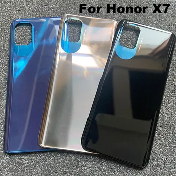 Нов За Huawei Honor X7 Задния Капак на Отделението за батерията Корпус Стъклен Панел на Задната Врата за Носене на CMA-LX2 CMA-LX1 CMA-LX3 4
