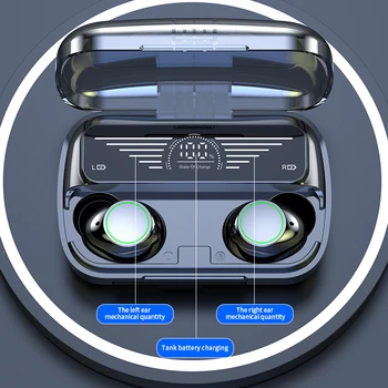 Безжични Bluetooth 5,3 Слушалки TWS зарядно устройство ще захранване на Скоростната Слушалки 9D Стерео Спортни Водоустойчиви Слушалки Слушалки С Микрофон 1200 ма 1