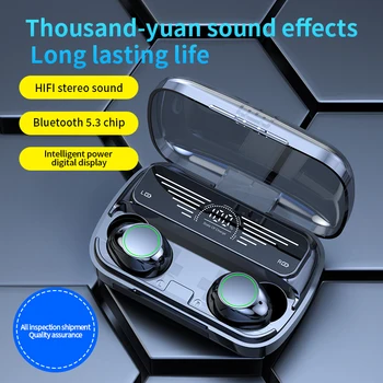 Безжични Bluetooth 5,3 Слушалки TWS зарядно устройство ще захранване на Скоростната Слушалки 9D Стерео Спортни Водоустойчиви Слушалки Слушалки С Микрофон 1200 ма 2