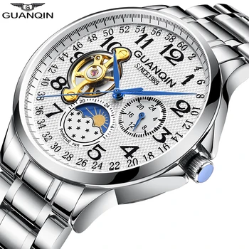 Часовници Мъжки 2022 GUANQIN GJ16212 Ръчни Часовници за Мъже с Фазата на Луната Автоматични Часовници за Най-добрата Марка Скелет Механични Ръчни Часовници Инструмент За Ремонт