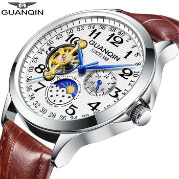 Часовници Мъжки 2022 GUANQIN GJ16212 Ръчни Часовници за Мъже с Фазата на Луната Автоматични Часовници за Най-добрата Марка Скелет Механични Ръчни Часовници Инструмент За Ремонт 1