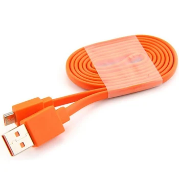Micro USB Бързо Зарядно Устройство Плосък Кабел Кабел за JBL Flip 3 4 Pulse 2 Оранжев 1 М/3 фута