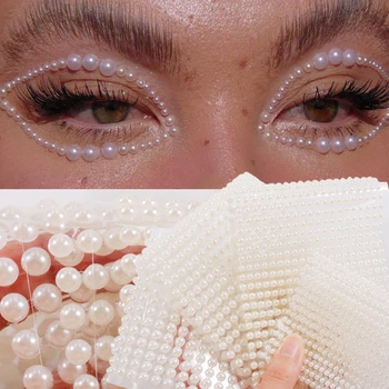3D Очите Грим За Лице Временна Татуировка Самозалепващи Красотата Перлени Бижута За Лице Етикети Фестивал на Боди Арт Декорации за Нокти Diamond