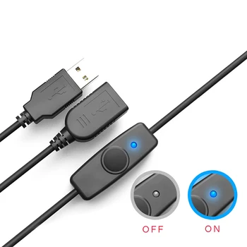 Синхронизация на Данни USB 2.0 удължителен кабел Кабел USB удължителен кабел С Ключ за Включване Изключване на Led Индикатор за Raspberry Pi КОМПЮТЪР USB Вентилатор Led Лампа