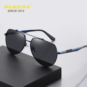 BLMUSA Нови Метални Поляризирани Слънчеви Очила, Мъжки Модни Слънчеви Очила За Шофиране, Очила За Риболов, Стръмни Мъжки Декоративни Слънчеви Очила За Мъже