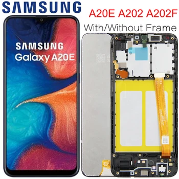 За Samsung Galaxy A20e A202 A202F A202DS Сензорен Дисплей Дигитайзер в Събирането на A202 A202F/DS За SAMSUNG A20e LCD Дисплей 0