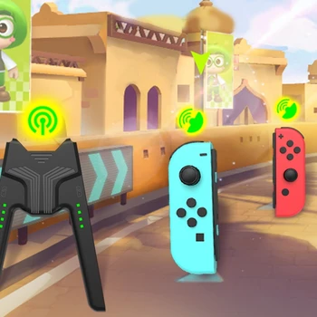 Контролер Лявата и дясната зарядно устройство ще захранване на коляно V-образна безжична детска дръжка Съвместима с ключа Joy-con, се зарежда по време на игра