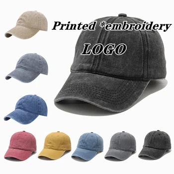 Търговия на едро с Шапка по поръчка промытая шапка САМ рекламна шапка с участието на лого, печат на микро-етикети пътни шапки мъжки дамски шапка