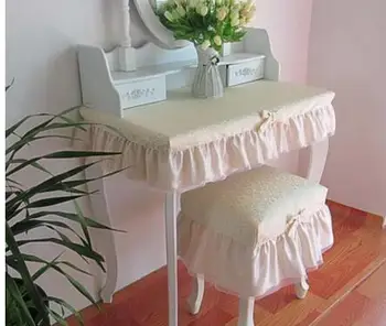 покривка с дантелен кант в стил кънтри, пылезащитная на кутията на масата, калъф за възглавница за стол за грим
