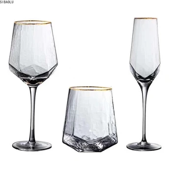 Креативни Стъклени Чаши За Вино Домашно Чеканный Чаша Чаша За Червено Вино Диамантена Чаша За Шампанско Чаши За Вино