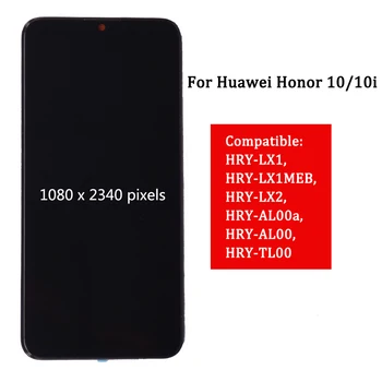 За Huawei Honor 10 lite LCD дисплей с сензорен екран Дигитайзер в събирането на Рамка За Честта 10i HRY-LX1 LCD 1