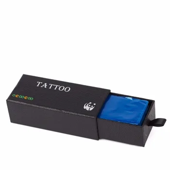 OCOOCOO DZ115 по-Голяма Чанта за Татуировочной пишеща Машина Комплект Пистолети за татуировки Чанта за защита от влага Защитна чанта, изработена от PVC 11,5 см х 4.5 см - Син Прозрачен 2