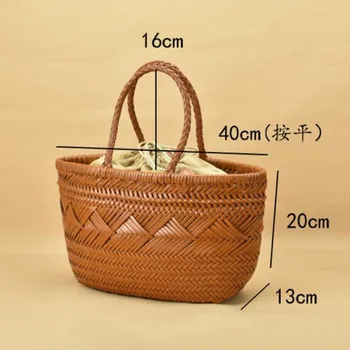 Дракон диффузионфренч тканая растителни кошница чанта кожена дамска чанта ръчна изработка гореща разпродажба 5