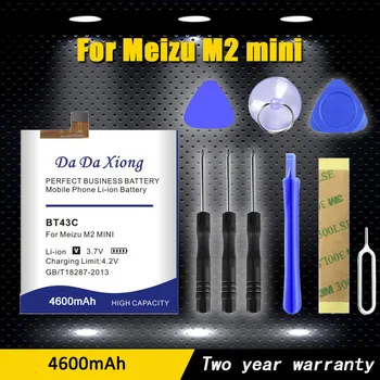 100% Оригинален 4600 mah BT43C Литиево-йонна Батерия За телефон Meizu M2 Mini За Meilan 2 M2mini + Подарък Комплект инструменти с номер 0