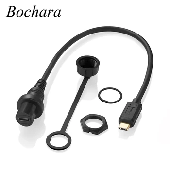 Bochara 30 см Позлатен USB Тип C 3.1 Мъже и Жени на Арматурното Табло Вълни Панел Определяне на удължителен кабел За Автомобил, Камион, Лодка с Мотор