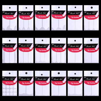 18 Етикети Френски Шаблони За Нокти DIY За маникюр за Употреба Лепило Дизайн Ноктите Маникюр Шаблони, стикери Стикери с Аксесоари За Нокти 0