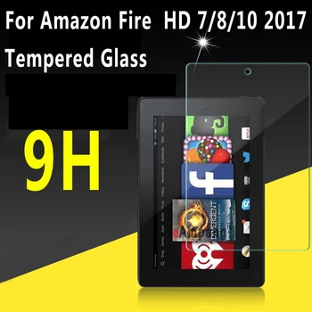 Прозрачно закалено стъкло За Amazon Fire HD 10 2019 2017 Защитно фолио за екран За Fire HD 8 2017 Калъф за Amazon Fire 7 2017