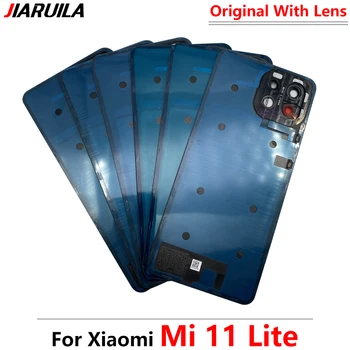 100% Оригинална Задна Стъклена Делото За Xiaomi Mi 11 Lite 5G m2101k9ag m2101k9g Корпус на Отделението за батерията на Задния капак на Отделението за батерията 2