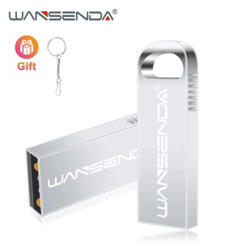 WANSENDA Метален USB Флаш памет 4 GB 8 GB 16 GB Memory Stick Флаш памет 32 GB 64 GB 128 GB Пръчка Водоустойчив Memoria USB Устройство