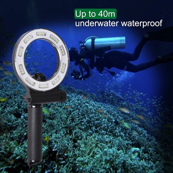 Seafrogs 1000lm Водоустойчив Околовръстен Лампа Подводен 40 м / 130 фута Led Лампа С Дръжка За спортна камера GoPro