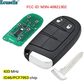 2 Бутона Smart Remote Ключодържател 433 Mhz с чип 7953A за Dodge Durango за за Chrysler Jeep режисьорски FCC ID: M3N40821302